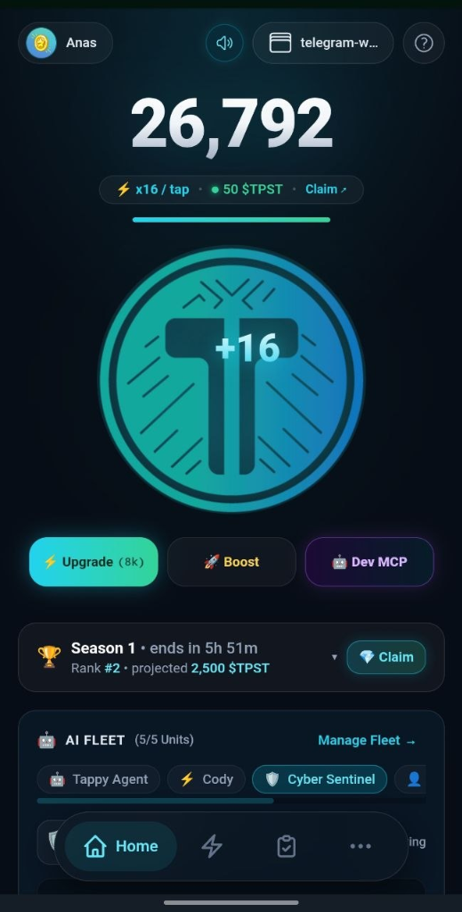 Tapiest AI Agent Gameplay on Telegram